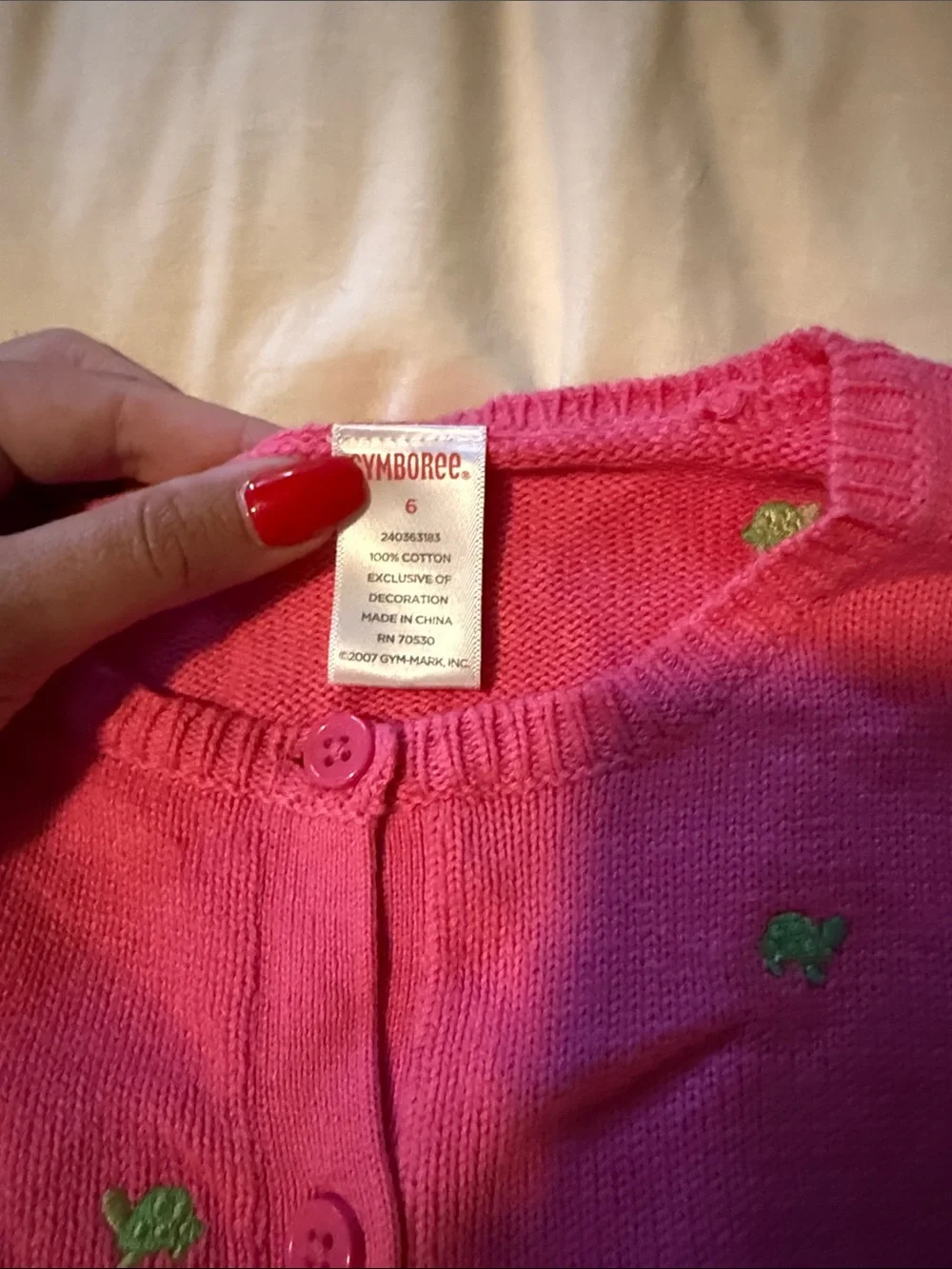 Gymboree Pink and Green Embroidered Button-Front Cardigans